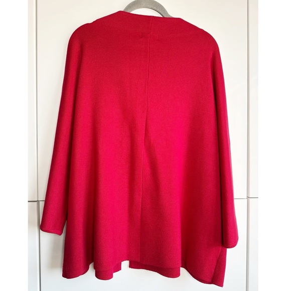 JM Collection Red Sweater Cardigan One Snap Brooch Detail Womens Size Large - Picture 5 of 6